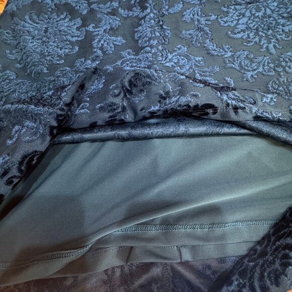 Forever 21 Womens Velvet Baroque Cami Mini Dress Womens XL Blue Burnout Goth - Picture 9 of 14